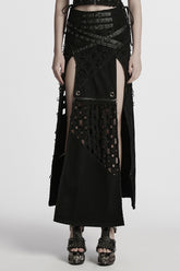 Black Ripped Detachable Side Slit Women's Punk Skirt